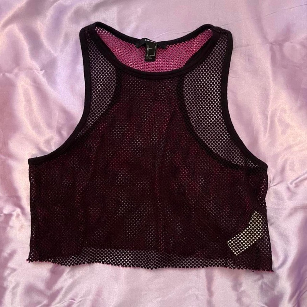 Forever 21 Fishnet Crop Top